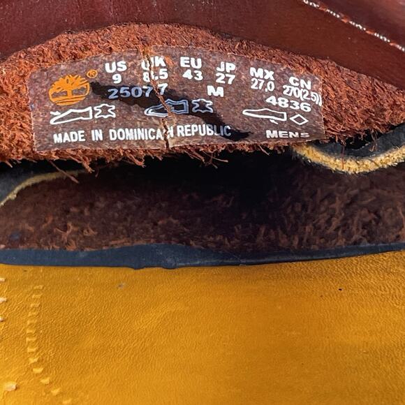 Timberland Men’s 9 Classic Oxblood Burgundy 2 Eye Moc Toe Boat Shoes Casual GUC - Picture 9 of 9